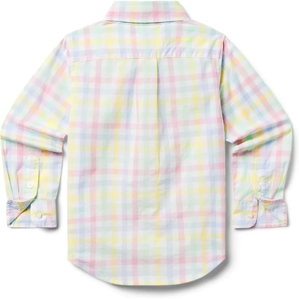 Janie and Jack Spring Plaid Button Down Boys Shirt - Picture 2 of 3